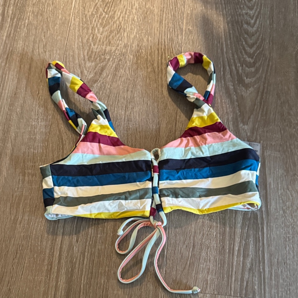 Volcom Multicolor Striped Bikini Top